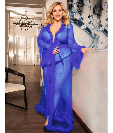 Sextoys, sexshop, loveshop, lingerie sexy : Déshabillés Longs : Déshabillé Long bleu sexy