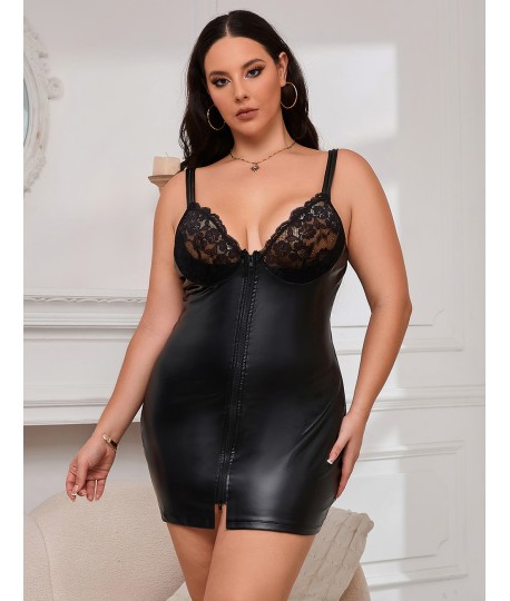 Sextoys, sexshop, loveshop, lingerie sexy : Robes sexy : Robe sexy simili cuir fermeture éclair