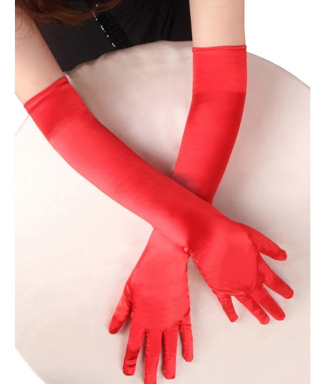 Sextoys, sexshop, loveshop, lingerie sexy : gants sexy : Gants Satin Rouge Long