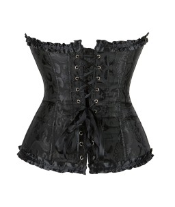 Sextoys, sexshop, loveshop, lingerie sexy : Bustiers et Corsets : Bustier Sexy Noir / Corsage baroque avec Liseré satiné