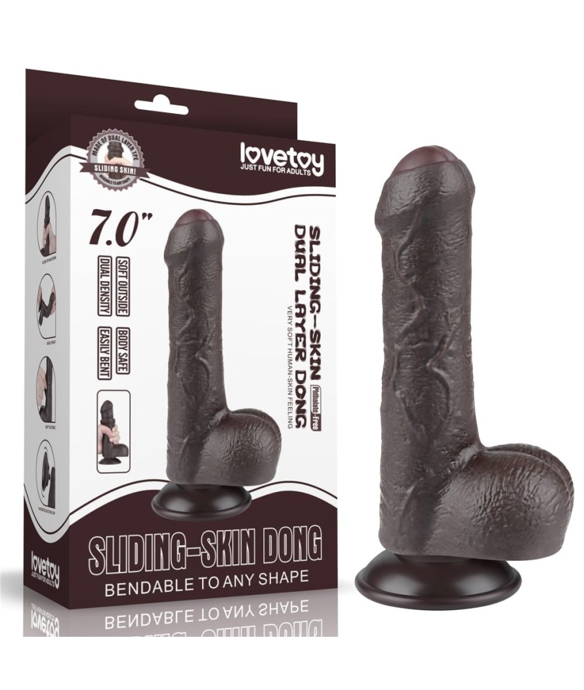 Sextoys, sexshop, loveshop, lingerie sexy : Gode Ventouse : Lovetoy - Gode Brown ventouse 18.3 cm
