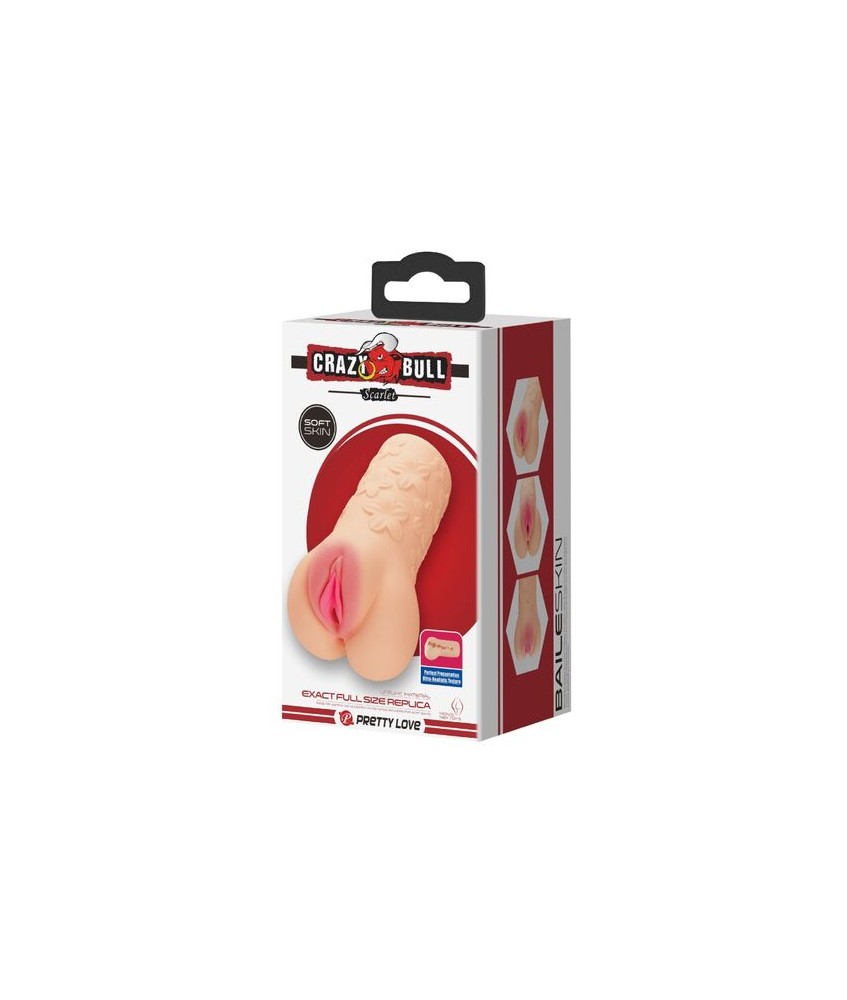 Sextoys, sexshop, loveshop, lingerie sexy : Vagin Artificiel : Crazy Bull- Masturbateur homme scarlet