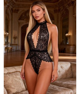 Sextoys, sexshop, loveshop, lingerie sexy : Bodys & Teddys : Body sexy Noir dentelle décolleté S/M