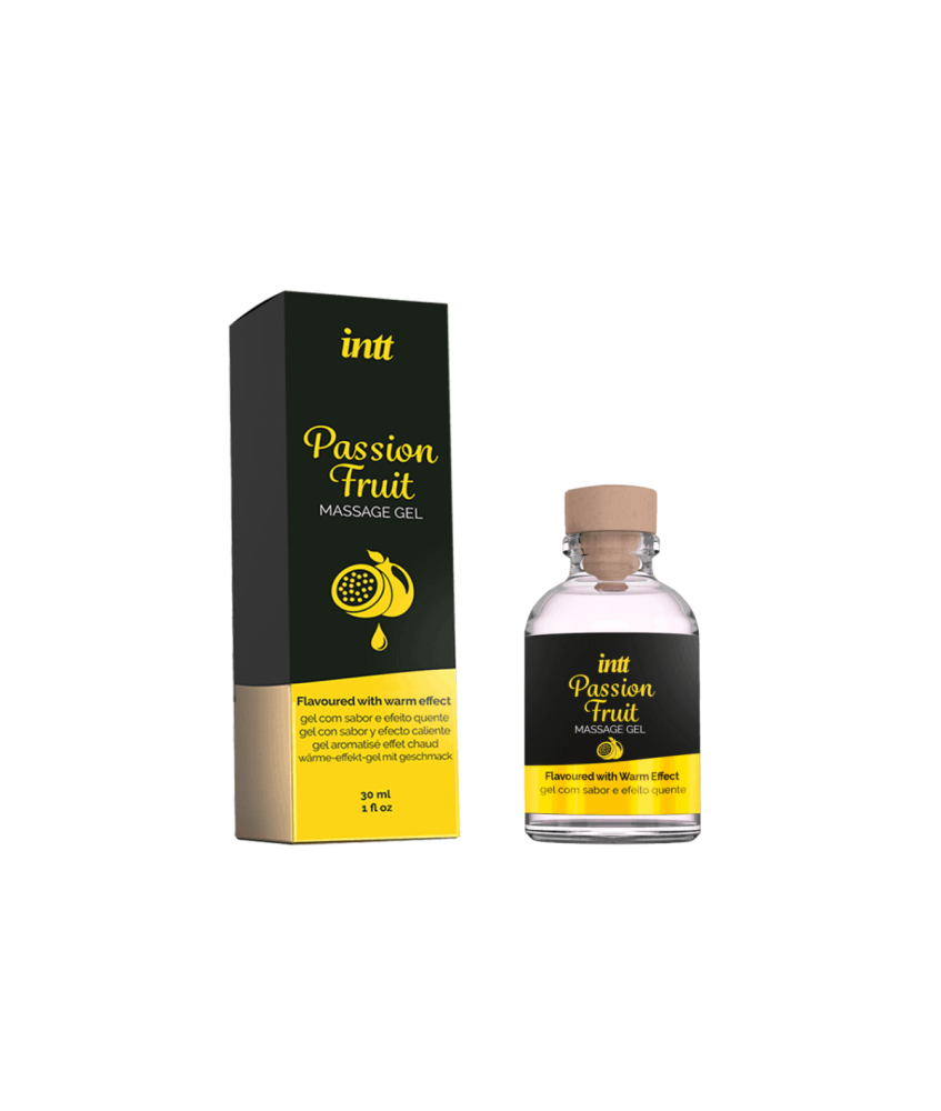 Sextoys, sexshop, loveshop, lingerie sexy : Huiles de Massage et bougies : Intt -Gel de massage fruit de la passion 30ml