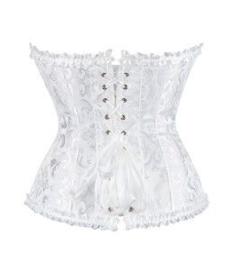 Sextoys, sexshop, loveshop, lingerie sexy : Bustiers et Corsets : Bustier Sexy brocart Blanc "L"