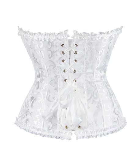Sextoys, sexshop, loveshop, lingerie sexy : Bustiers et Corsets : Bustier Sexy brocart Blanc "L"