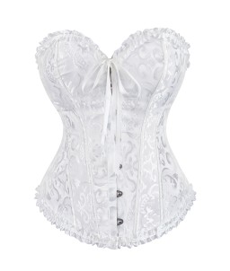 Sexy Bustier Brocade White "L
