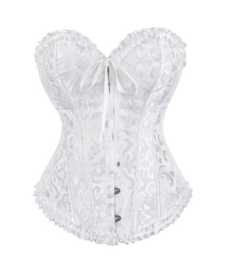 Sextoys, sexshop, loveshop, lingerie sexy : Bustiers et Corsets : Bustier Sexy brocart Blanc "L"