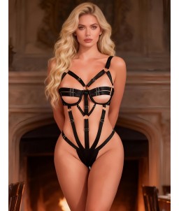 Sextoys, sexshop, loveshop, lingerie sexy : Bodys & Teddys : Body harnais réglable noir S/M
