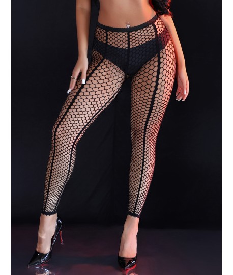 Sextoys, sexshop, loveshop, lingerie sexy : Bas & Collants : Collants résille noirs sexy sans pied