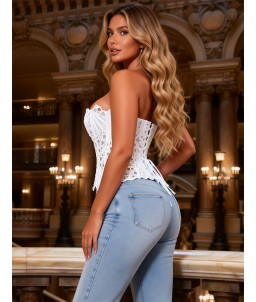 Sextoys, sexshop, loveshop, lingerie sexy : Bustiers et Corsets : Corset sexy blanc
