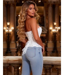 Sextoys, sexshop, loveshop, lingerie sexy : Bustiers et Corsets : Corset sexy blanc