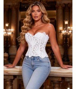 Sextoys, sexshop, loveshop, lingerie sexy : Bustiers et Corsets : Corset sexy blanc