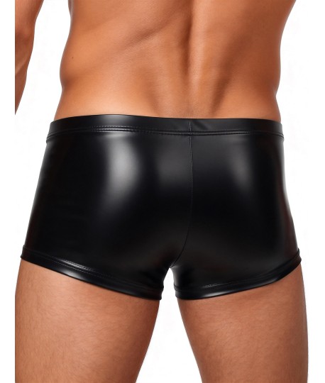 Sextoys, sexshop, loveshop, lingerie sexy : Boxers & Strings : Boxer Moulant Noir Style Cuir