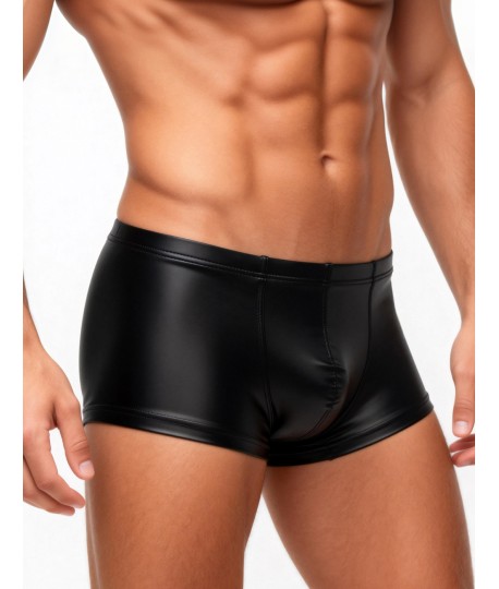 Sextoys, sexshop, loveshop, lingerie sexy : Boxers & Strings : Boxer Moulant Noir Style Cuir