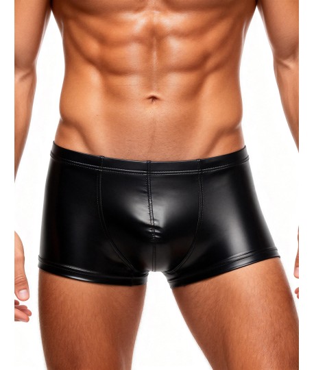 Sextoys, sexshop, loveshop, lingerie sexy : Boxers & Strings : Boxer Moulant Noir Style Cuir