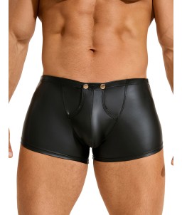 Sextoys, sexshop, loveshop, lingerie sexy : Boxers & Strings : Boxer ouvert Moulant Noir simili