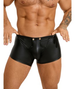 Sextoys, sexshop, loveshop, lingerie sexy : Boxers & Strings : Boxer ouvert Moulant Noir simili