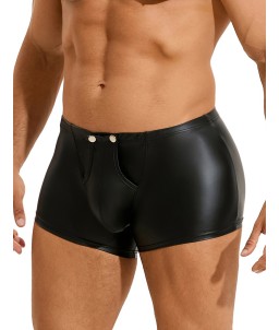 Sextoys, sexshop, loveshop, lingerie sexy : Boxers & Strings : Boxer ouvert Moulant Noir simili