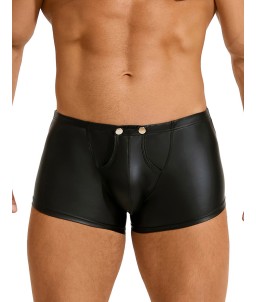 Sextoys, sexshop, loveshop, lingerie sexy : Boxers & Strings : Boxer ouvert Moulant Noir simili