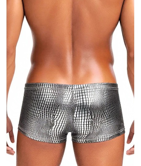Sextoys, sexshop, loveshop, lingerie sexy : Boxers & Strings : Boxer Moulant argenté simili