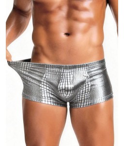 Sextoys, sexshop, loveshop, lingerie sexy : Boxers & Strings : Boxer Moulant argenté simili