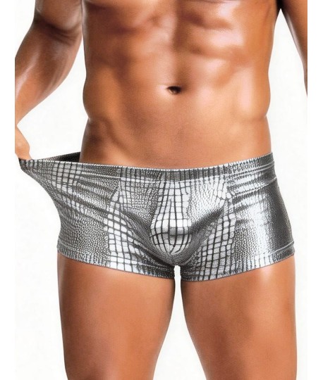 Sextoys, sexshop, loveshop, lingerie sexy : Boxers & Strings : Boxer Moulant argenté simili