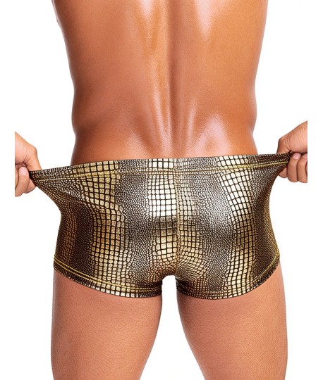 Sextoys, sexshop, loveshop, lingerie sexy : Boxers & Strings : Boxer Moulant doré simili