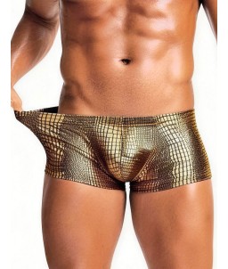 Sextoys, sexshop, loveshop, lingerie sexy : Boxers & Strings : Boxer Moulant doré simili