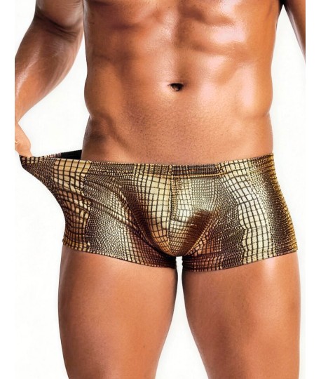 Sextoys, sexshop, loveshop, lingerie sexy : Boxers & Strings : Boxer Moulant doré simili