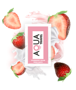 Sextoys, sexshop, loveshop, lingerie sexy : Lubrifiant à base d'eau : Aqua travel - Lubrifiant a base d'eau crème de fraise 6ml