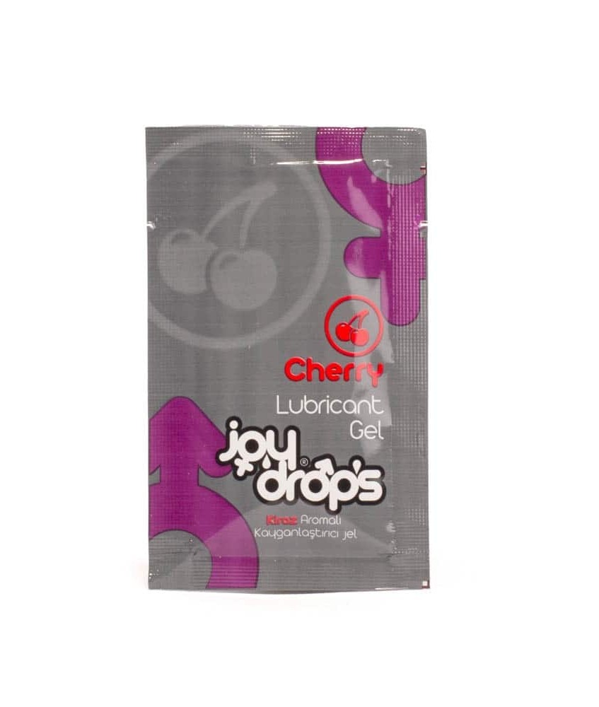 Sextoys, sexshop, loveshop, lingerie sexy : Lubrifiant à base d'eau : Joydrops - sachet lubrifiant cerise 5 ml