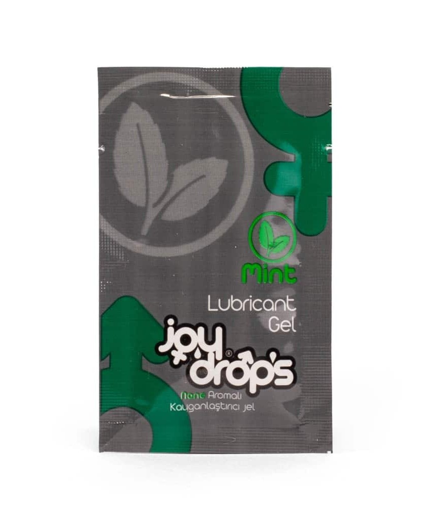 Sextoys, sexshop, loveshop, lingerie sexy : Lubrifiant à base d'eau : Joydrops - sachet lubrifiant Menthe 5 ml