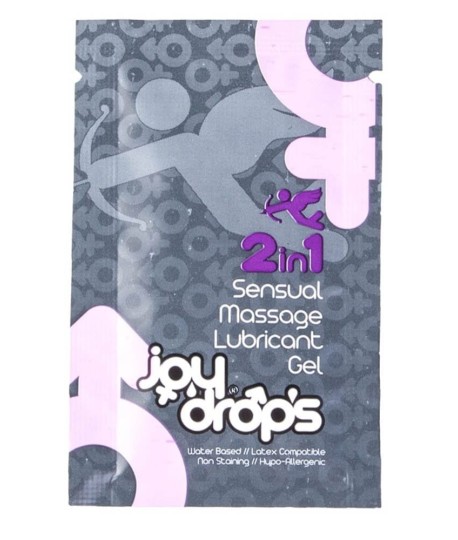Sextoys, sexshop, loveshop, lingerie sexy : Lubrifiant à base d'eau : Joydrops - sachet lubrifiant 2 EN 1 5 ml