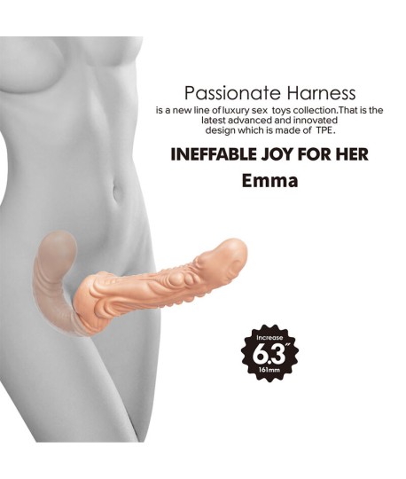Sextoys, sexshop, loveshop, lingerie sexy : Gode Ceinture : Gode double pénétration texturé