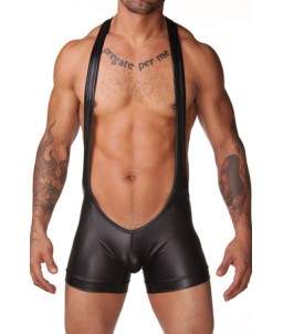 Sextoys, sexshop, loveshop, lingerie sexy : Boxers & Strings : Ensemble Body Sexy Style Cuir noir