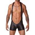 Sextoys, sexshop, loveshop, lingerie sexy : Boxers & Strings : Ensemble Body Sexy Style Cuir noir