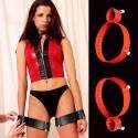 Sextoys, sexshop, loveshop, lingerie sexy : SM Contraintes : Contrainte Cuisses et Menottes Noir