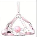 Sextoys, sexshop, loveshop, lingerie sexy : Baillons : Baillon Boule Harnais Cuir Rose